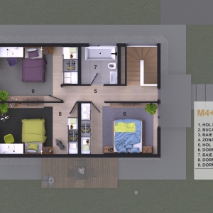 Plan etaj Casa Cubro M4+4