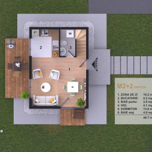 Plan parter Casa Cubro M2+2